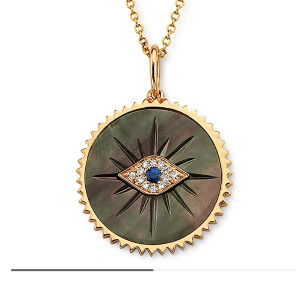 Effy Gold and Green Evil Eye Necklace